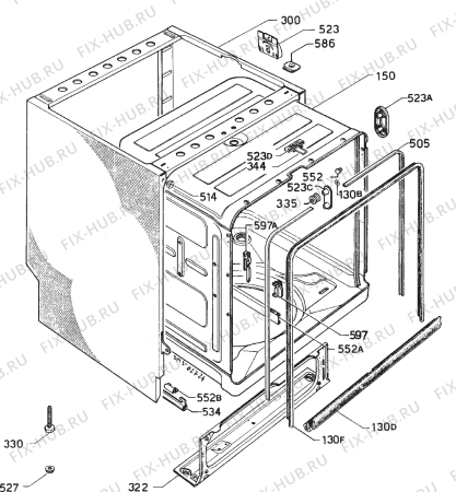 Взрыв-схема посудомоечной машины Corbero LV8930 - Схема узла Housing 001